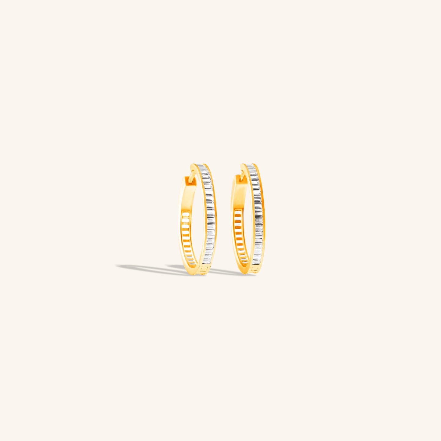 Baguette Diamond Hoops