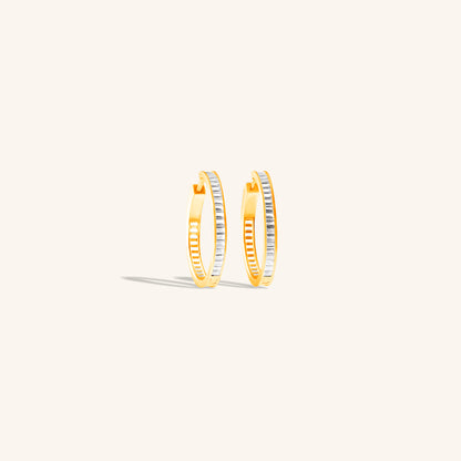 Baguette Diamond Hoops
