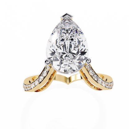Vanshi Pear Solitaire Ring Lab Grown Diamond
