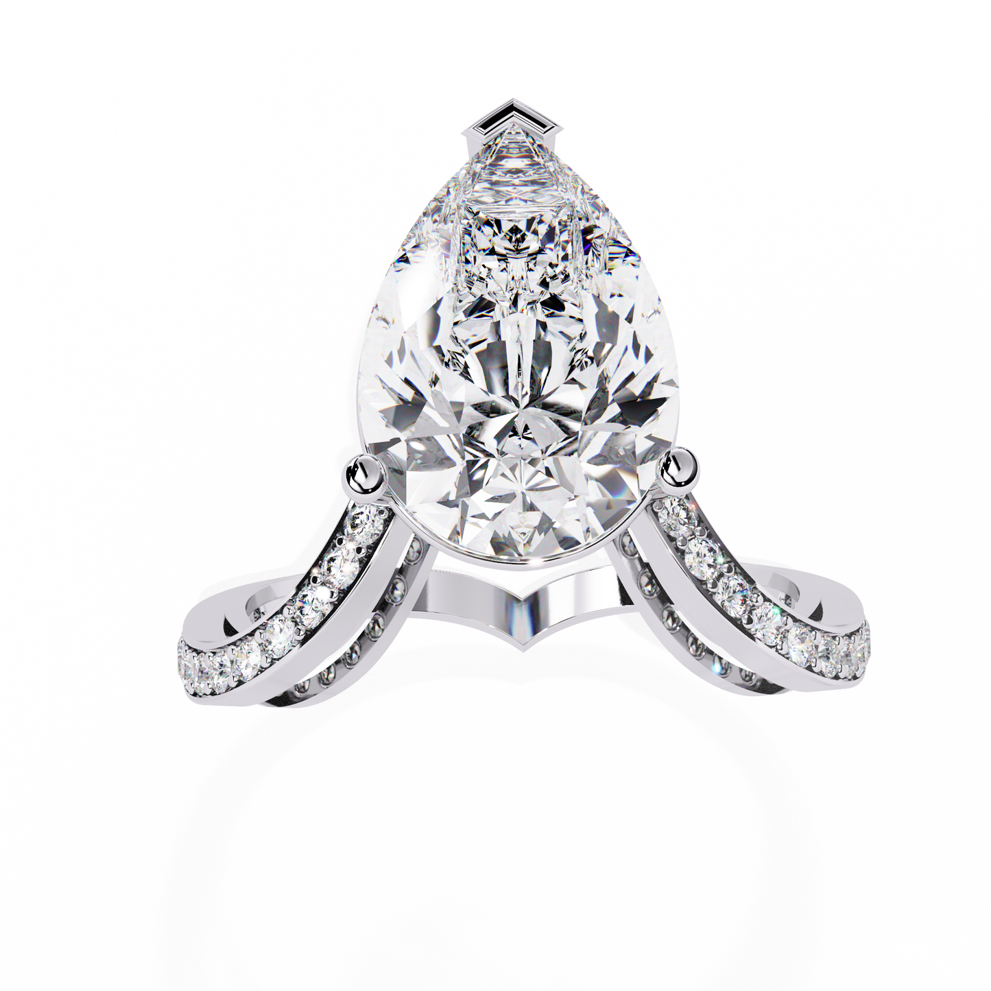 Vanshi Pear Solitaire Ring Lab Grown Diamond