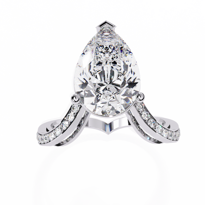 Vanshi Pear Solitaire Ring Lab Grown Diamond