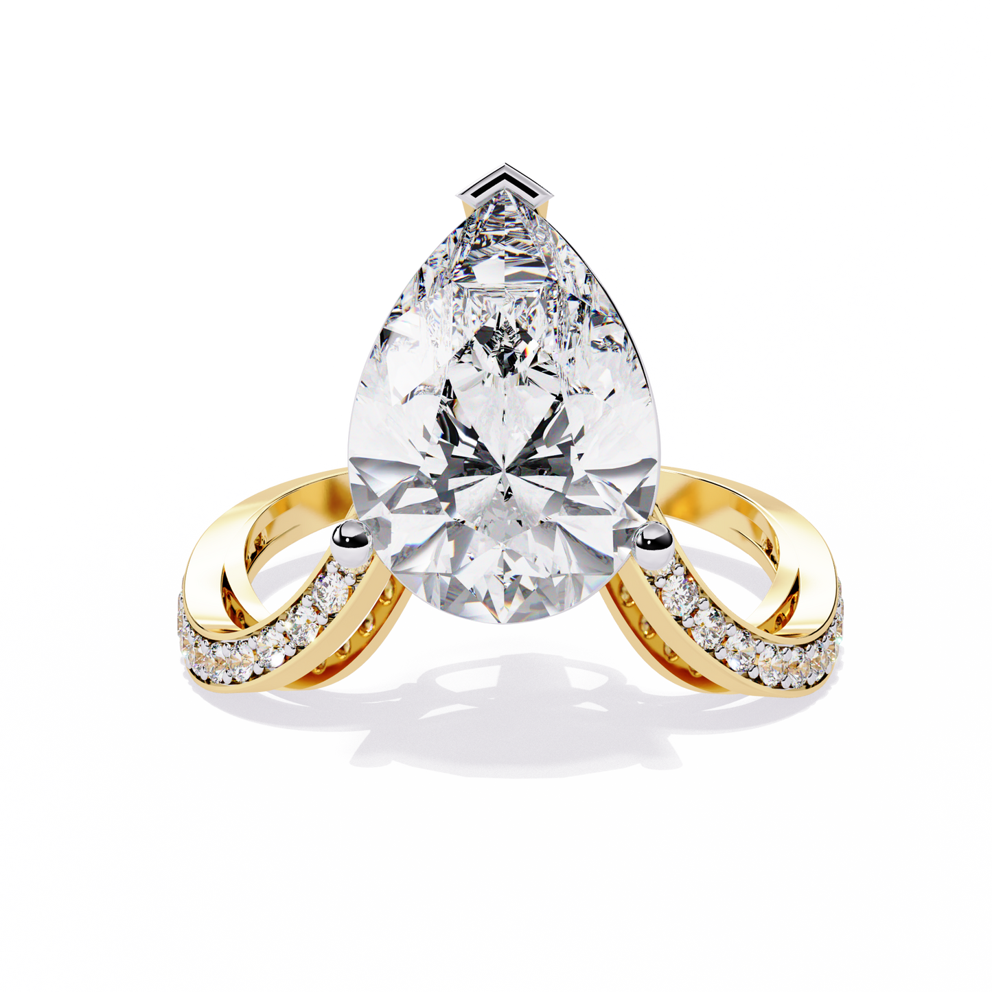 Vanshi Pear Solitaire Ring Lab Grown Diamond