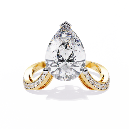 Vanshi Pear Solitaire Ring Lab Grown Diamond