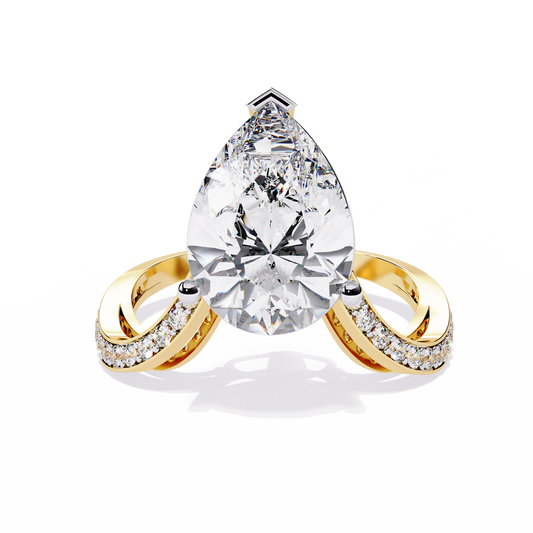 Vanshi Pear Solitaire Ring Lab Grown Diamond
