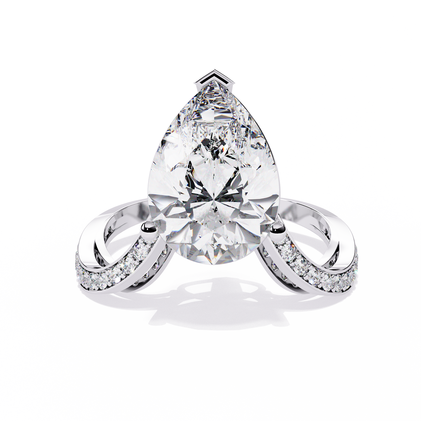 Vanshi Pear Solitaire Ring Lab Grown Diamond