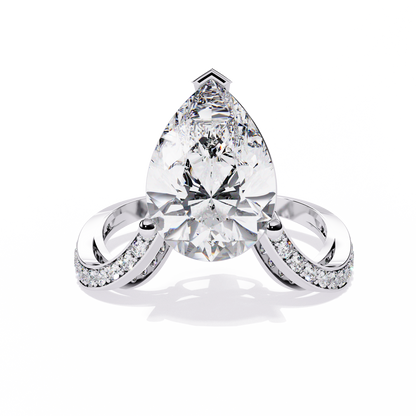 Vanshi Pear Solitaire Ring Lab Grown Diamond