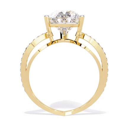 Vanshi Pear Solitaire Ring Lab Grown Diamond