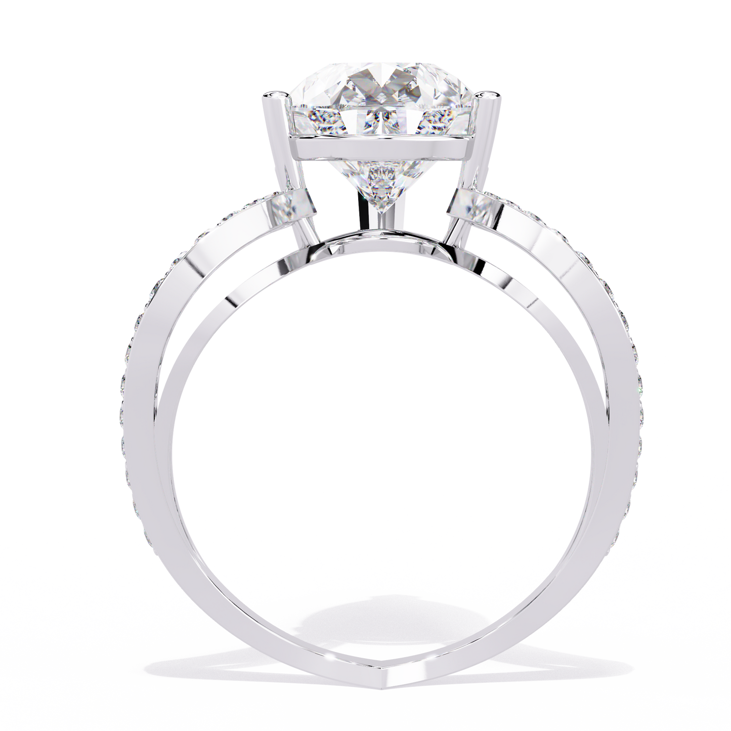 Vanshi Pear Solitaire Ring Lab Grown Diamond