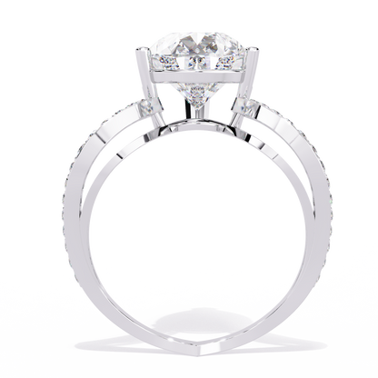 Vanshi Pear Solitaire Ring Lab Grown Diamond