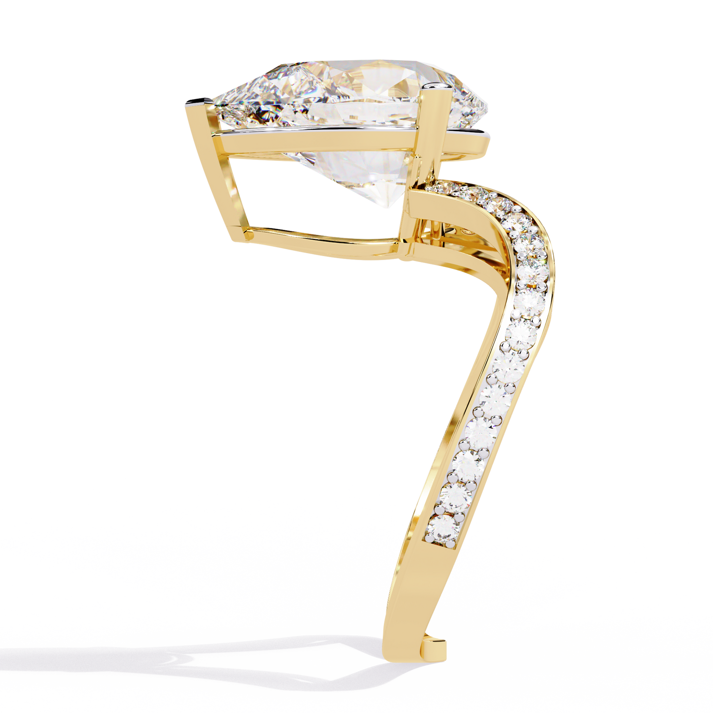 Vanshi Pear Solitaire Ring Lab Grown Diamond