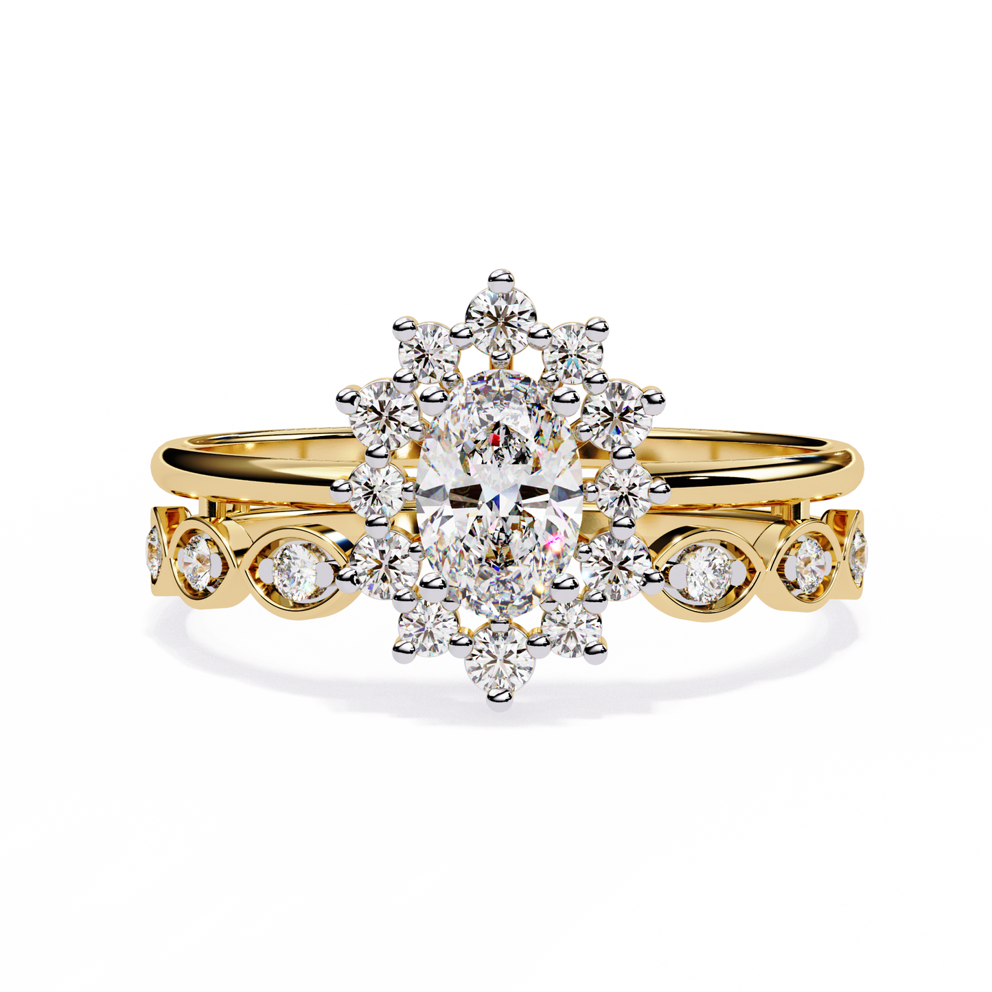 Oval Solitaire Stack Ring Lab Grown Diamond