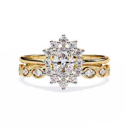 Oval Solitaire Stack Ring Lab Grown Diamond