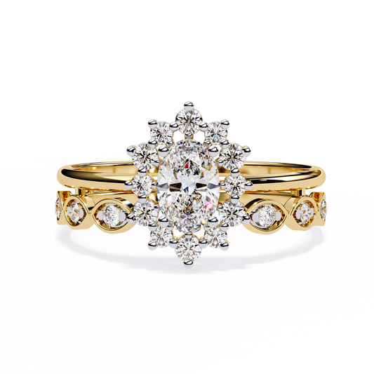 Oval Solitaire Stack Ring Lab Grown Diamond