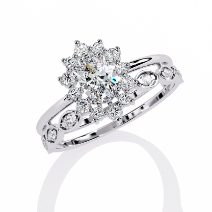 Oval Solitaire Stack Ring Lab Grown Diamond
