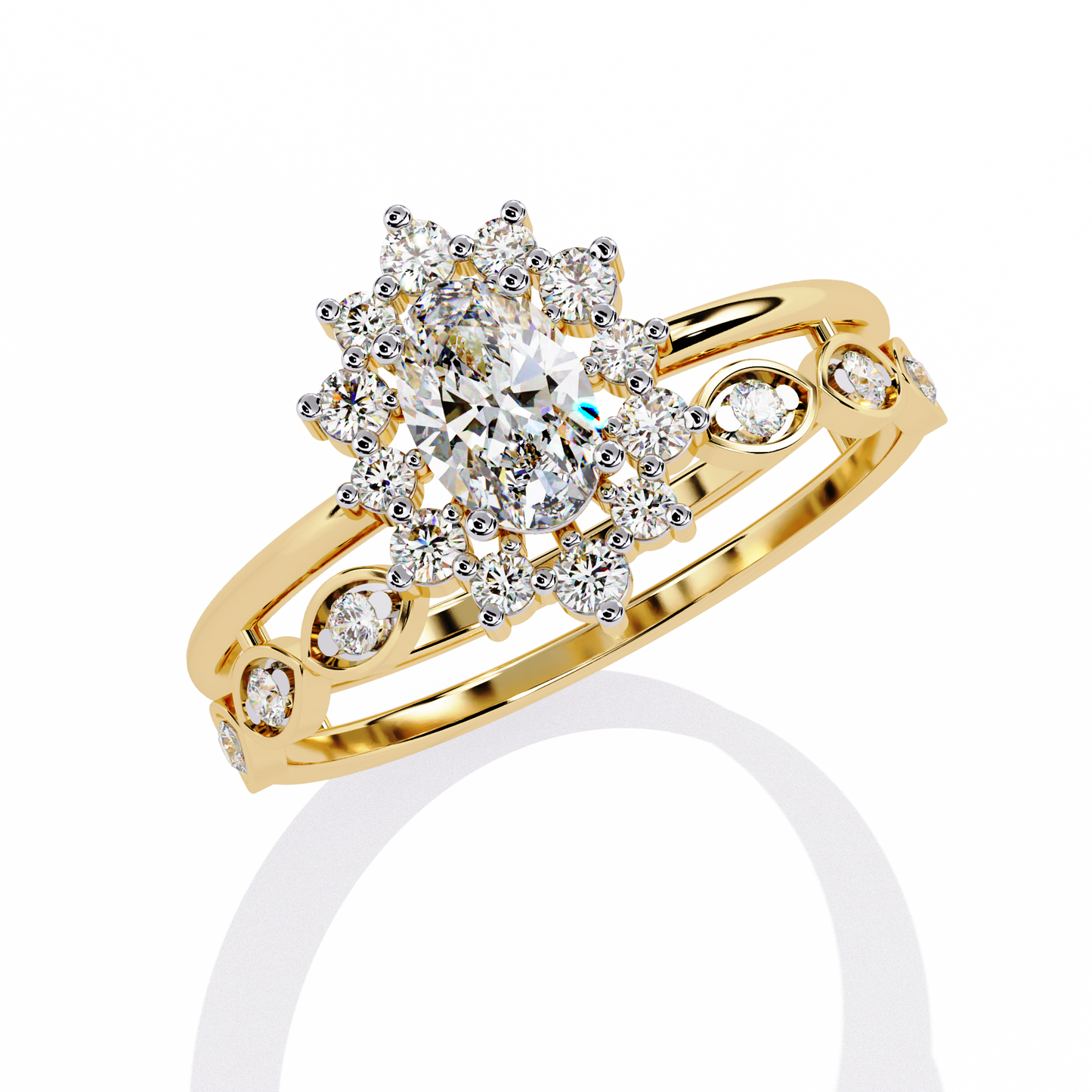 Oval Solitaire Stack Ring Lab Grown Diamond