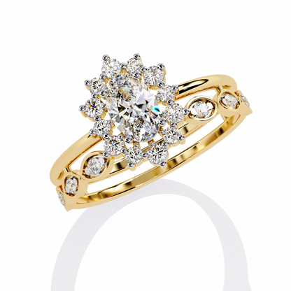 Oval Solitaire Stack Ring Lab Grown Diamond