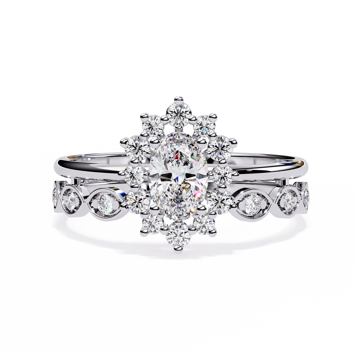 Oval Solitaire Stack Ring Lab Grown Diamond