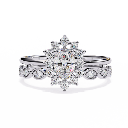 Oval Solitaire Stack Ring Lab Grown Diamond