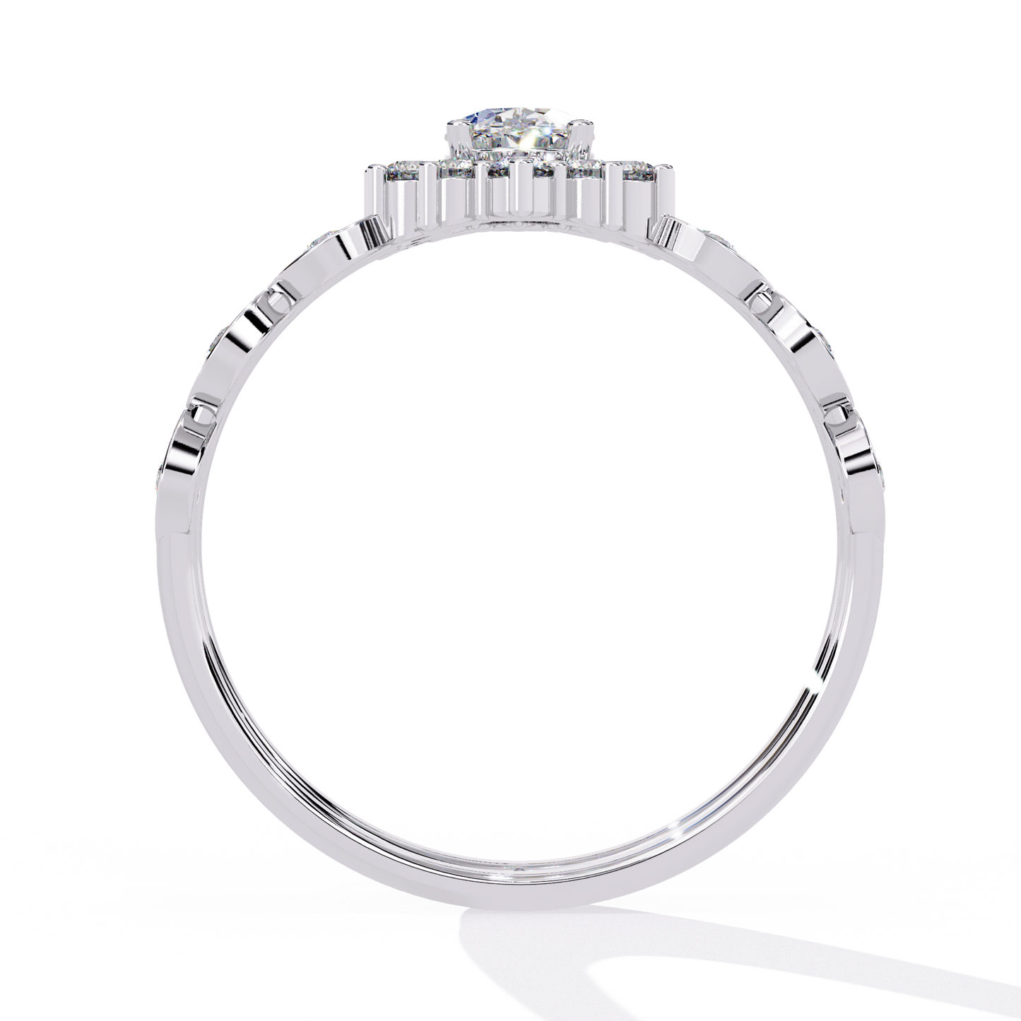 Oval Solitaire Stack Ring Lab Grown Diamond