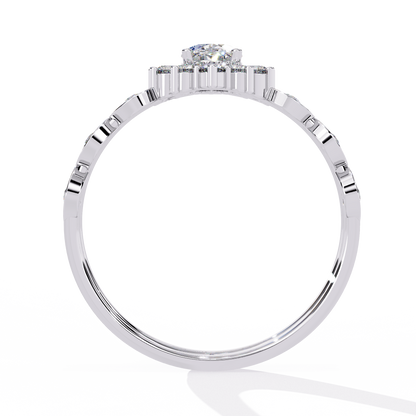 Oval Solitaire Stack Ring Lab Grown Diamond