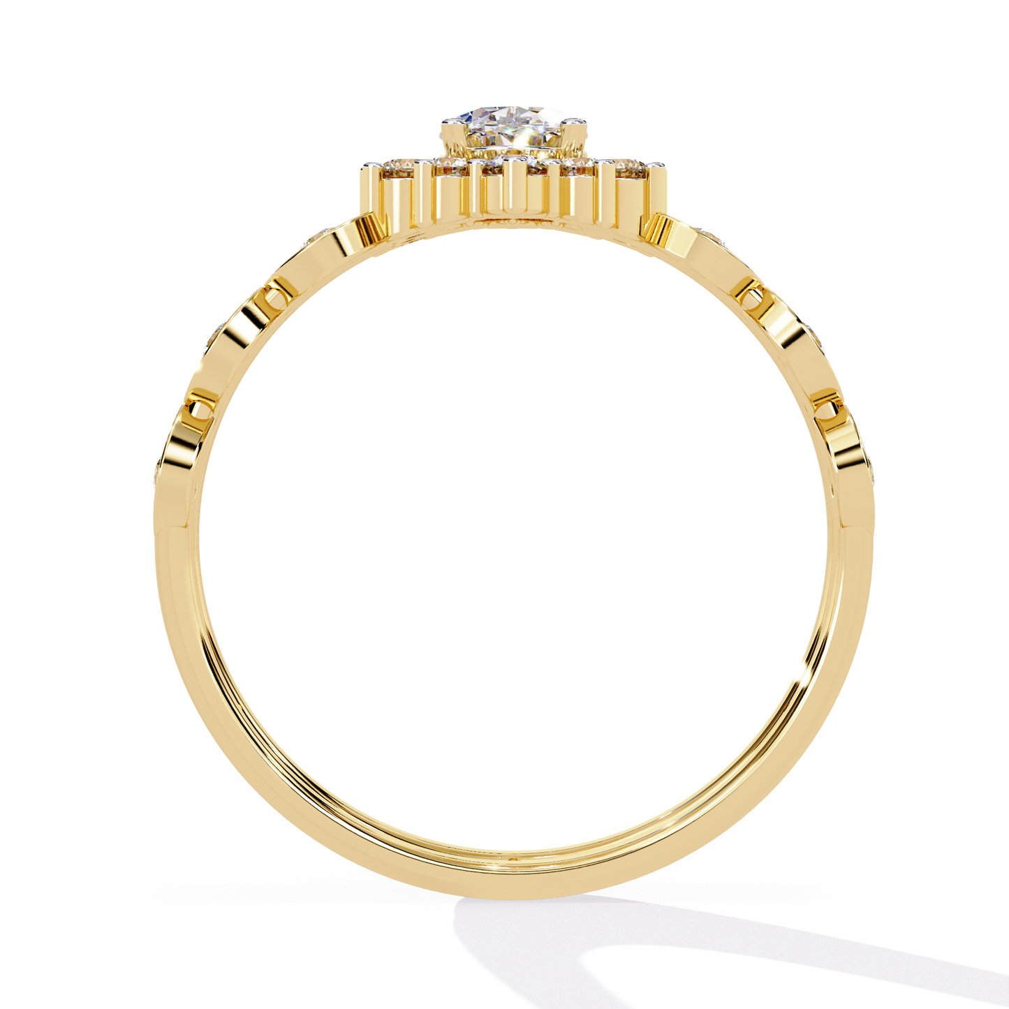 Oval Solitaire Stack Ring Lab Grown Diamond