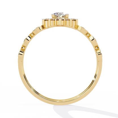 Oval Solitaire Stack Ring Lab Grown Diamond