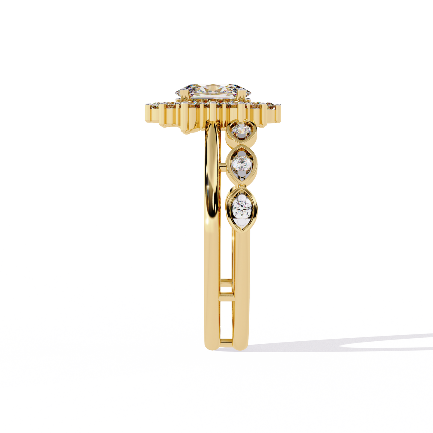 Oval Solitaire Stack Ring Lab Grown Diamond