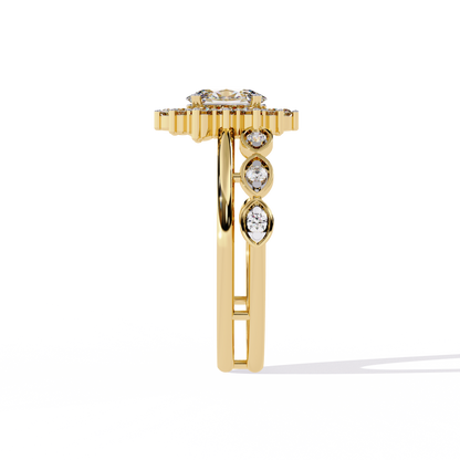 Oval Solitaire Stack Ring Lab Grown Diamond