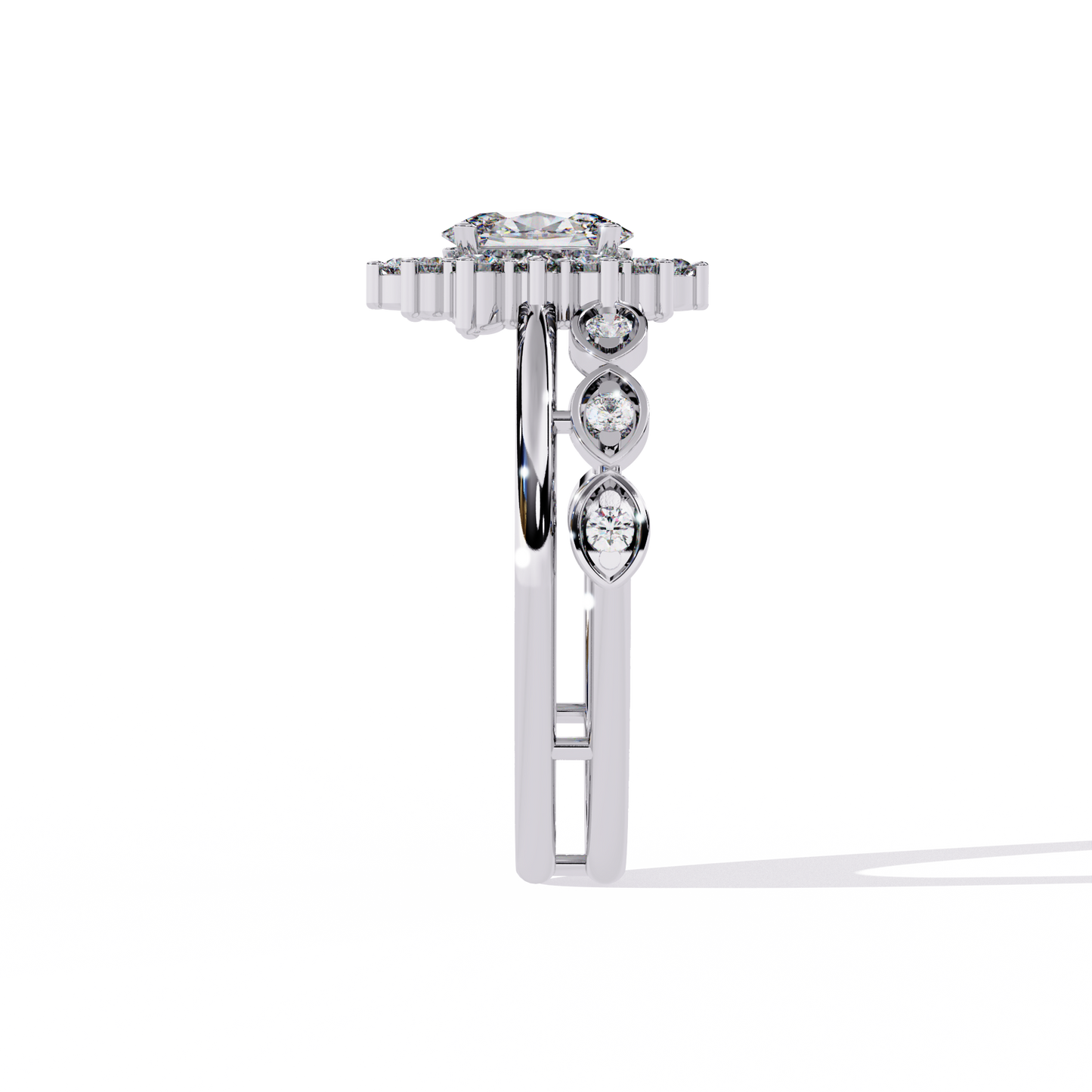 Oval Solitaire Stack Ring Lab Grown Diamond