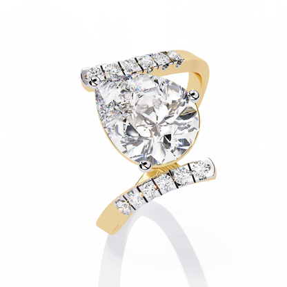 Siaa Pear Solitaire Ring Lab Grown Diamond