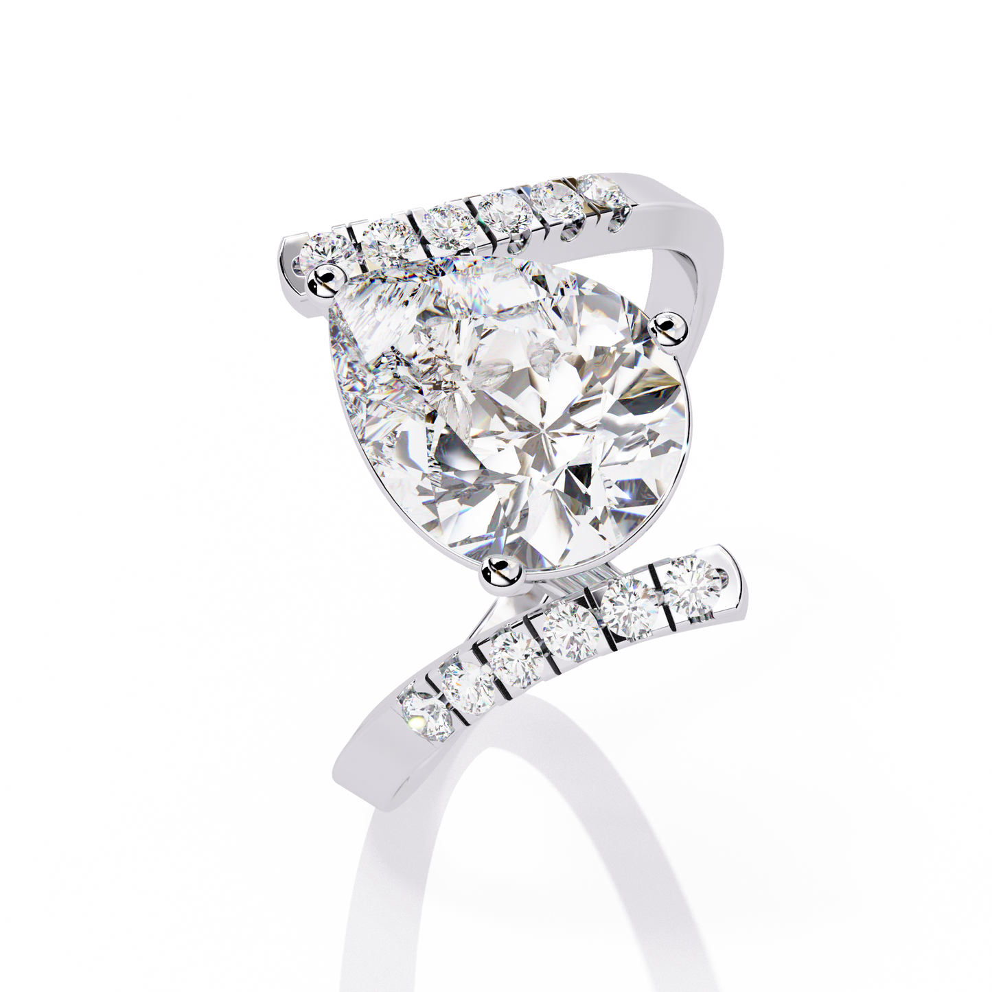 Siaa Pear Solitaire Ring Lab Grown Diamond