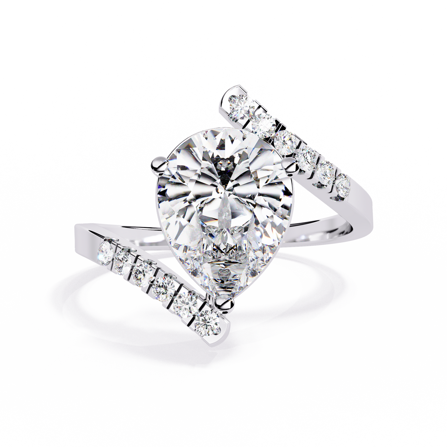 Siaa Pear Solitaire Ring Lab Grown Diamond