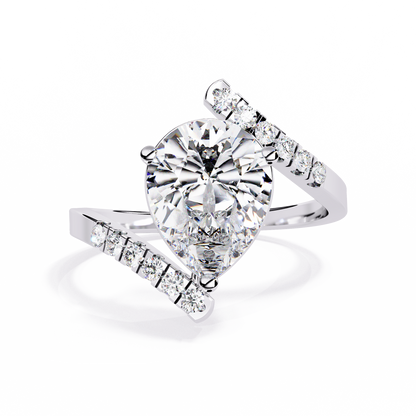 Siaa Pear Solitaire Ring Lab Grown Diamond