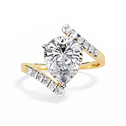 Siaa Pear Solitaire Ring Lab Grown Diamond