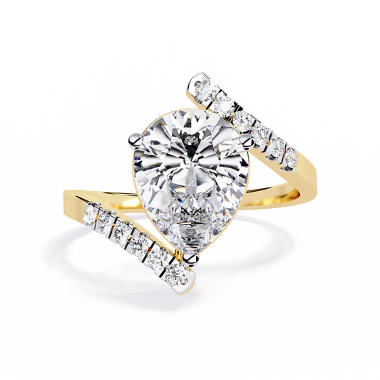 Siaa Pear Solitaire Ring Lab Grown Diamond