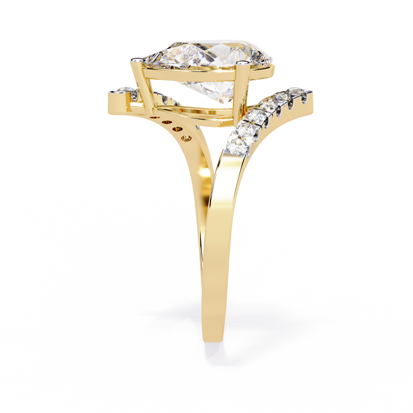 Siaa Pear Solitaire Ring Lab Grown Diamond