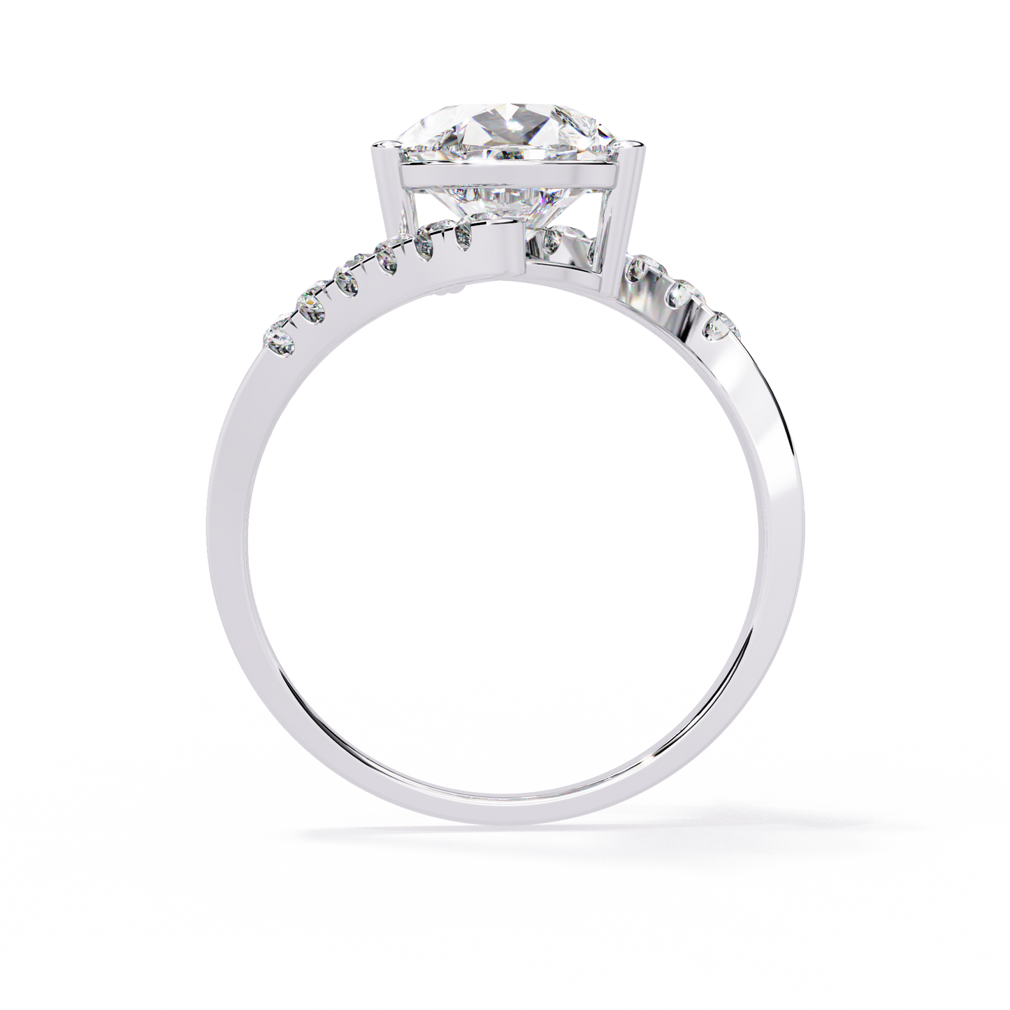 Siaa Pear Solitaire Ring Lab Grown Diamond