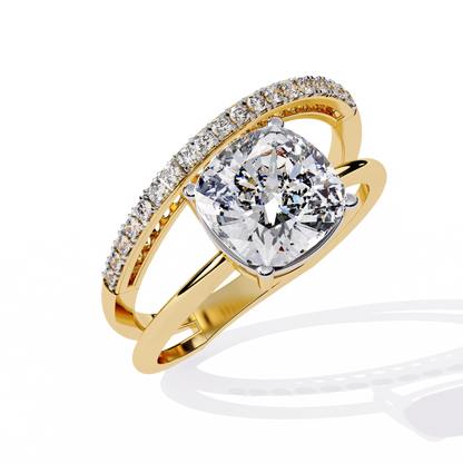 Saanvi Cushion Solitaire Ring Lab Grown Diamond