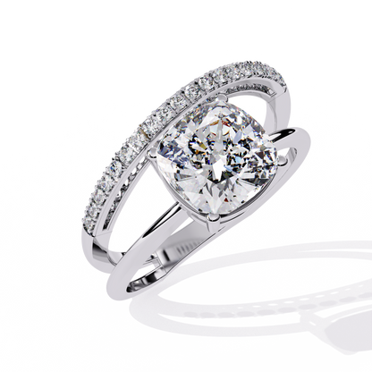 Saanvi Cushion Solitaire Ring Lab Grown Diamond
