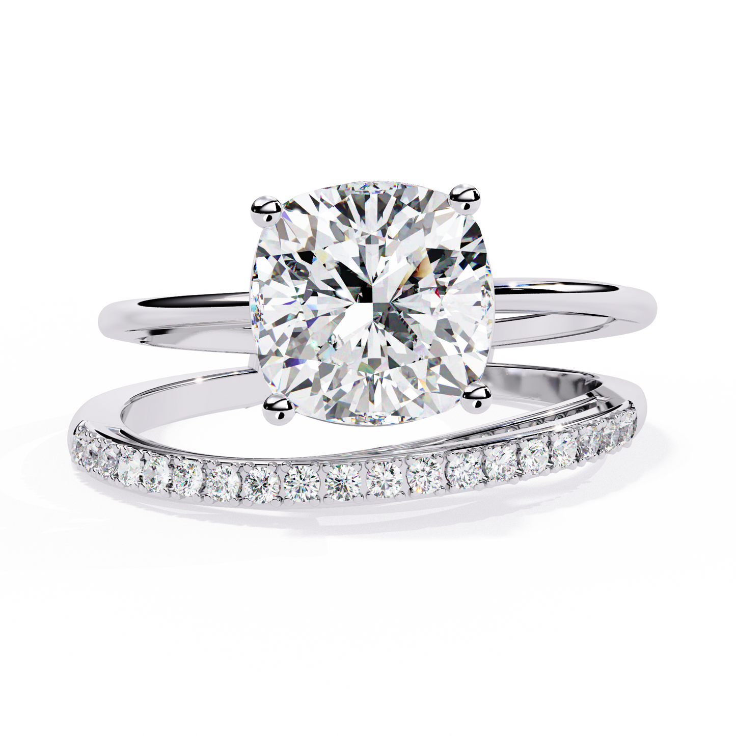 Saanvi Cushion Solitaire Ring Lab Grown Diamond