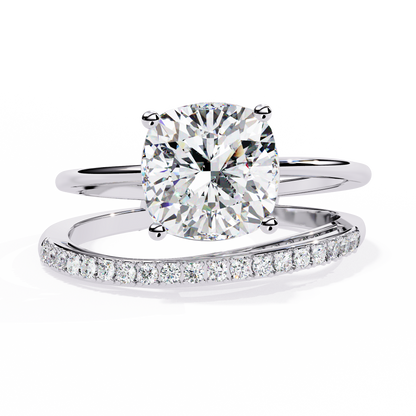 Saanvi Cushion Solitaire Ring Lab Grown Diamond