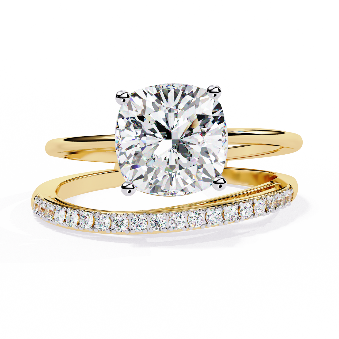 Saanvi Cushion Solitaire Ring Lab Grown Diamond