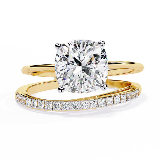 Saanvi Cushion Solitaire Ring Lab Grown Diamond