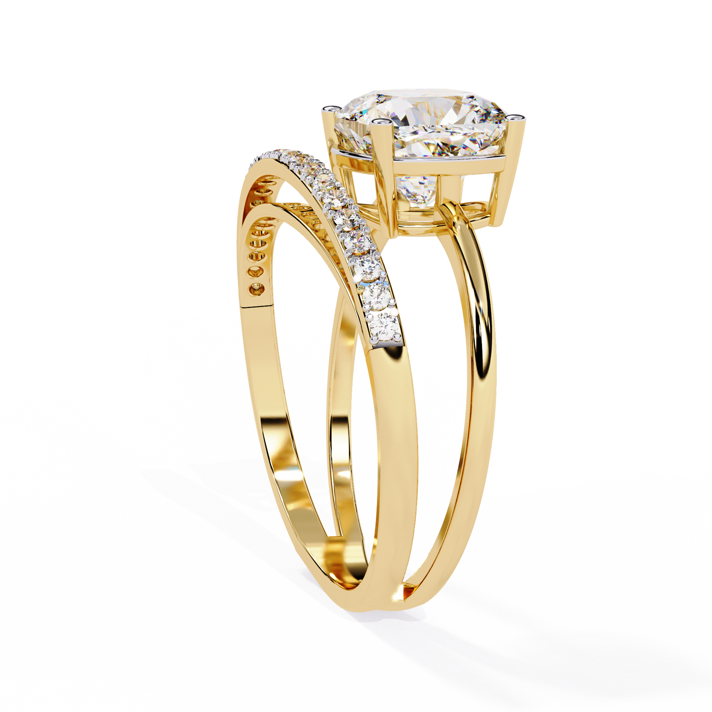 Saanvi Cushion Solitaire Ring Lab Grown Diamond
