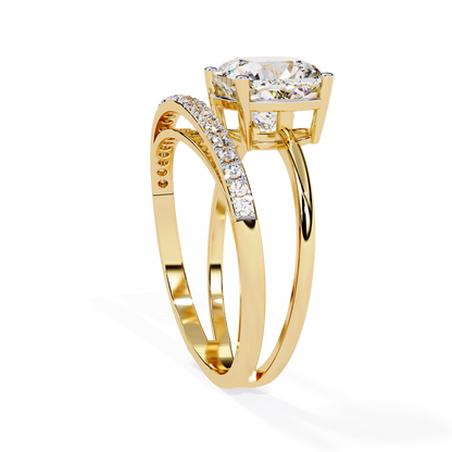 Saanvi Cushion Solitaire Ring Lab Grown Diamond