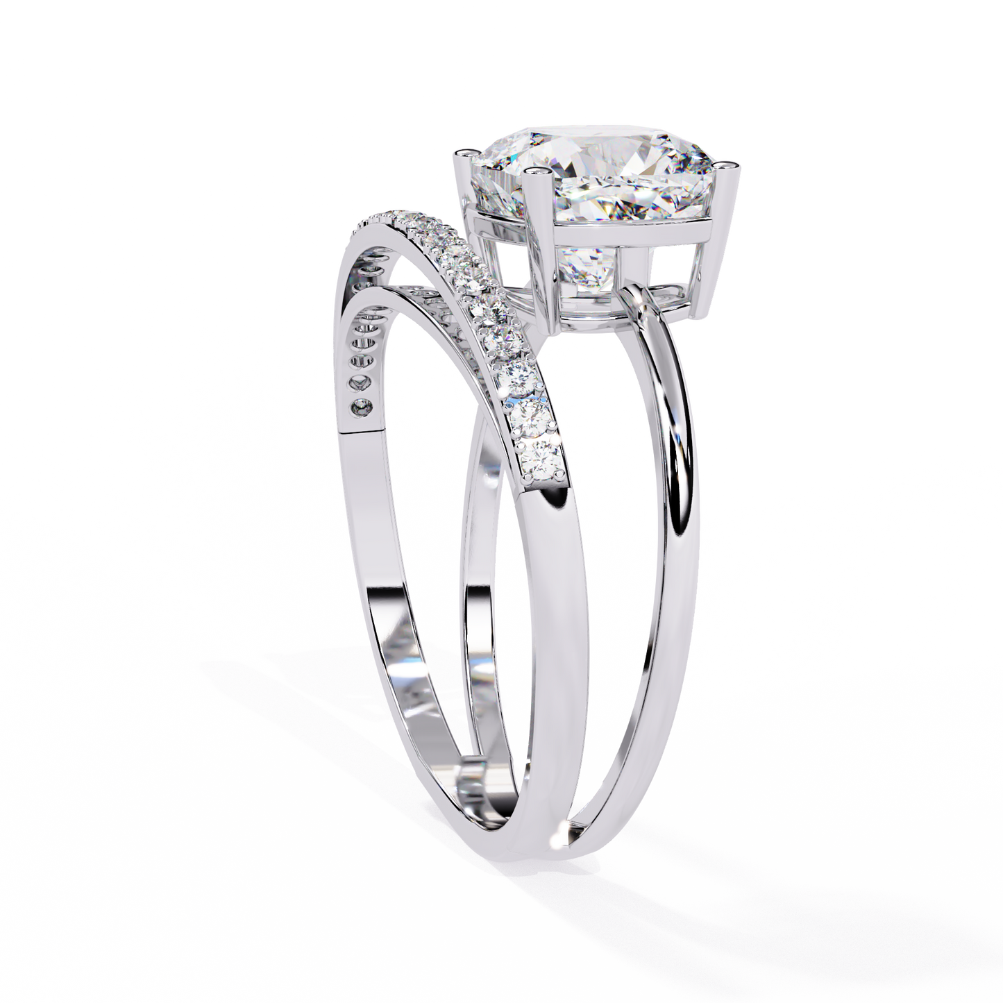 Saanvi Cushion Solitaire Ring Lab Grown Diamond