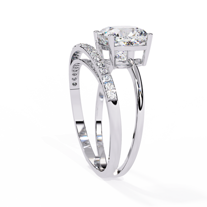Saanvi Cushion Solitaire Ring Lab Grown Diamond