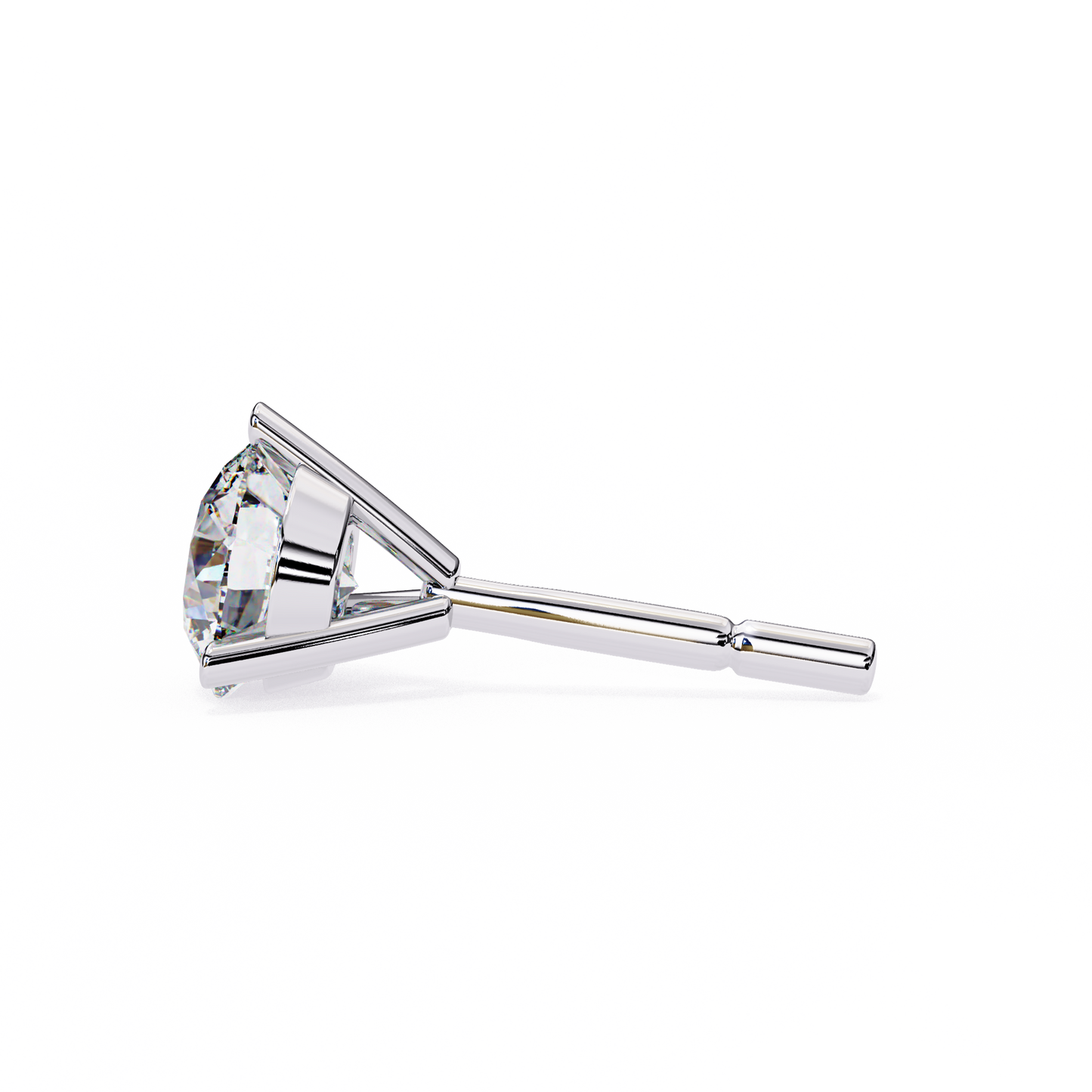 Round Lab Grown Solitaire Stud