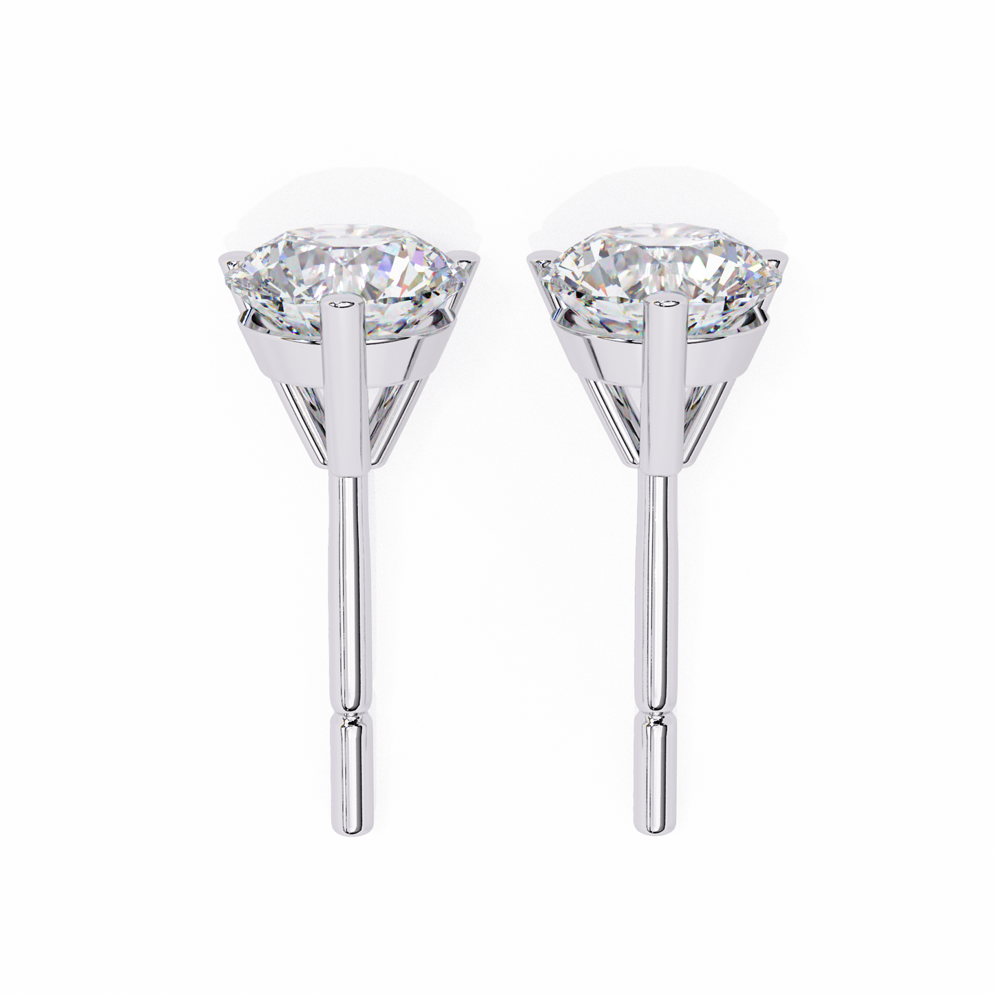 Round Lab Grown Solitaire Stud