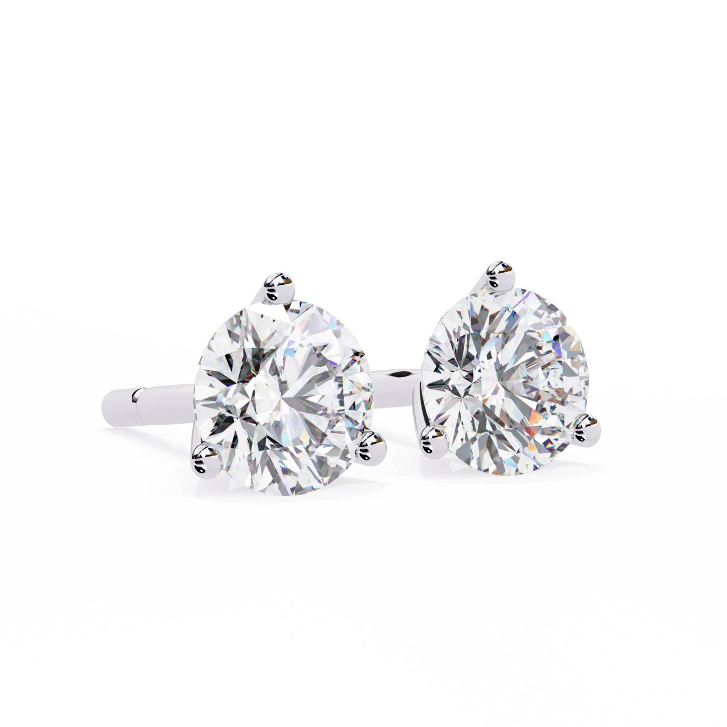 Round Lab Grown Solitaire Stud